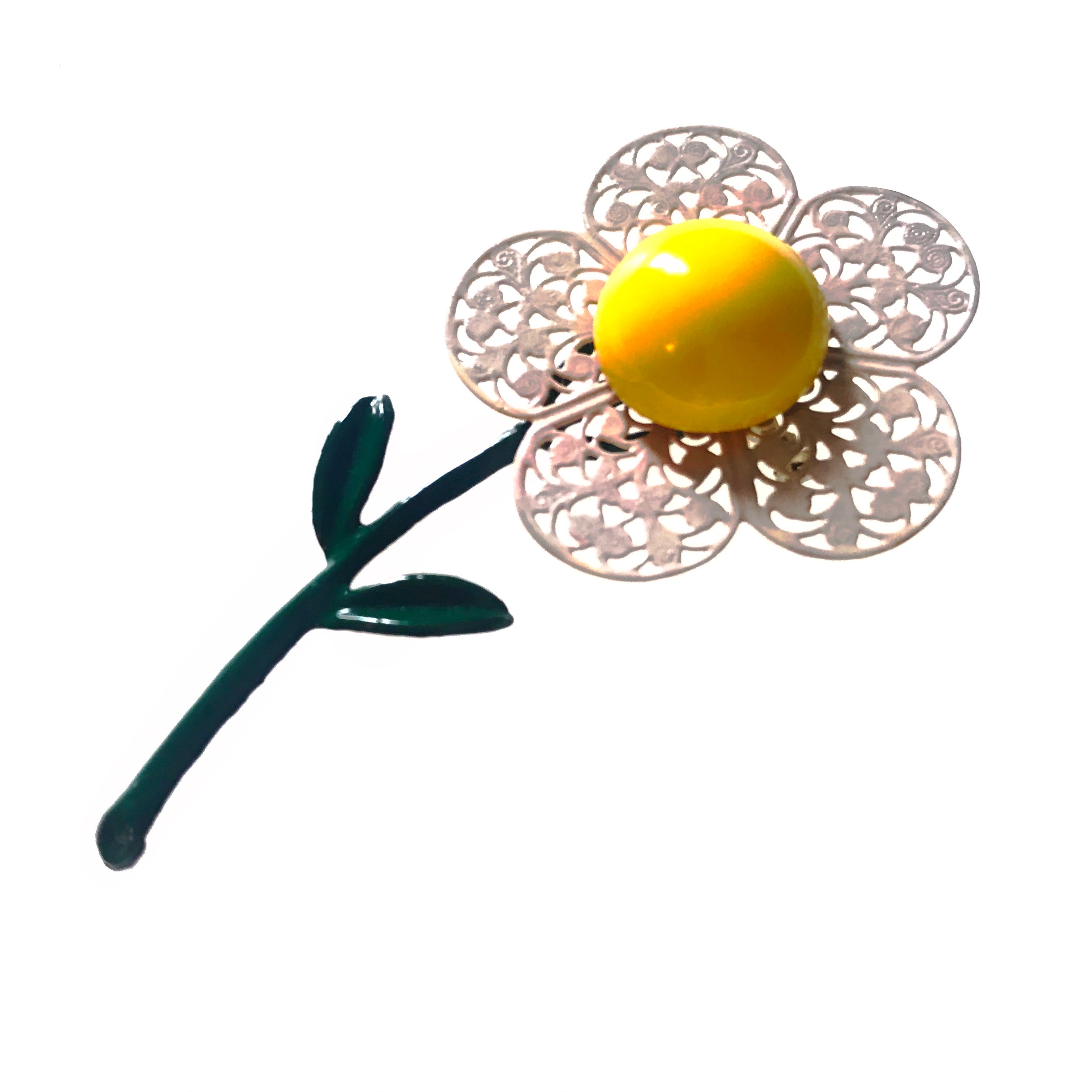 Enamelled Flower Brooch