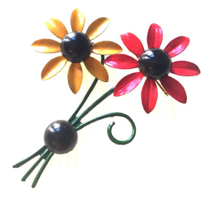 Enamelled Flower Brooch