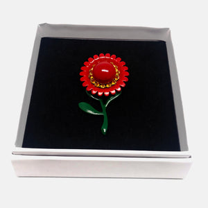 Enamelled Flower Brooch