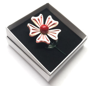 Enamelled Flower Brooch