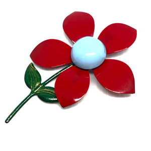 Enamelled Flower Brooch