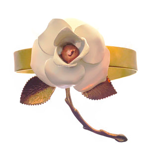 Enamelled Flower Cuff
