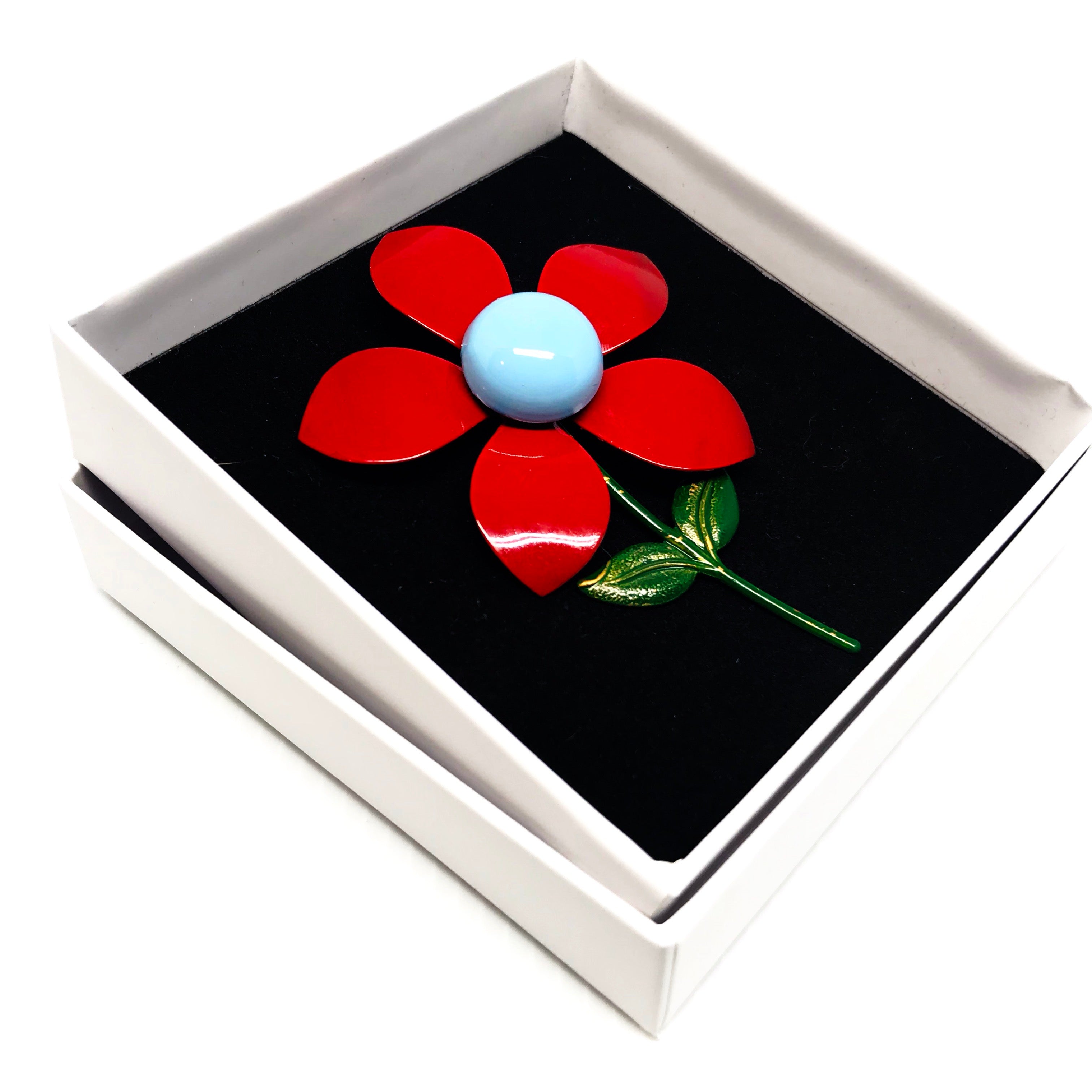 Enamelled Flower Brooch