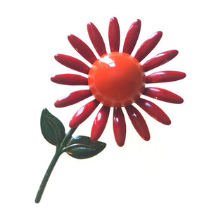 Enamelled Flower Brooch