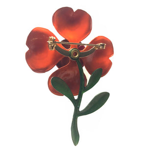 Enamelled Flower Brooch