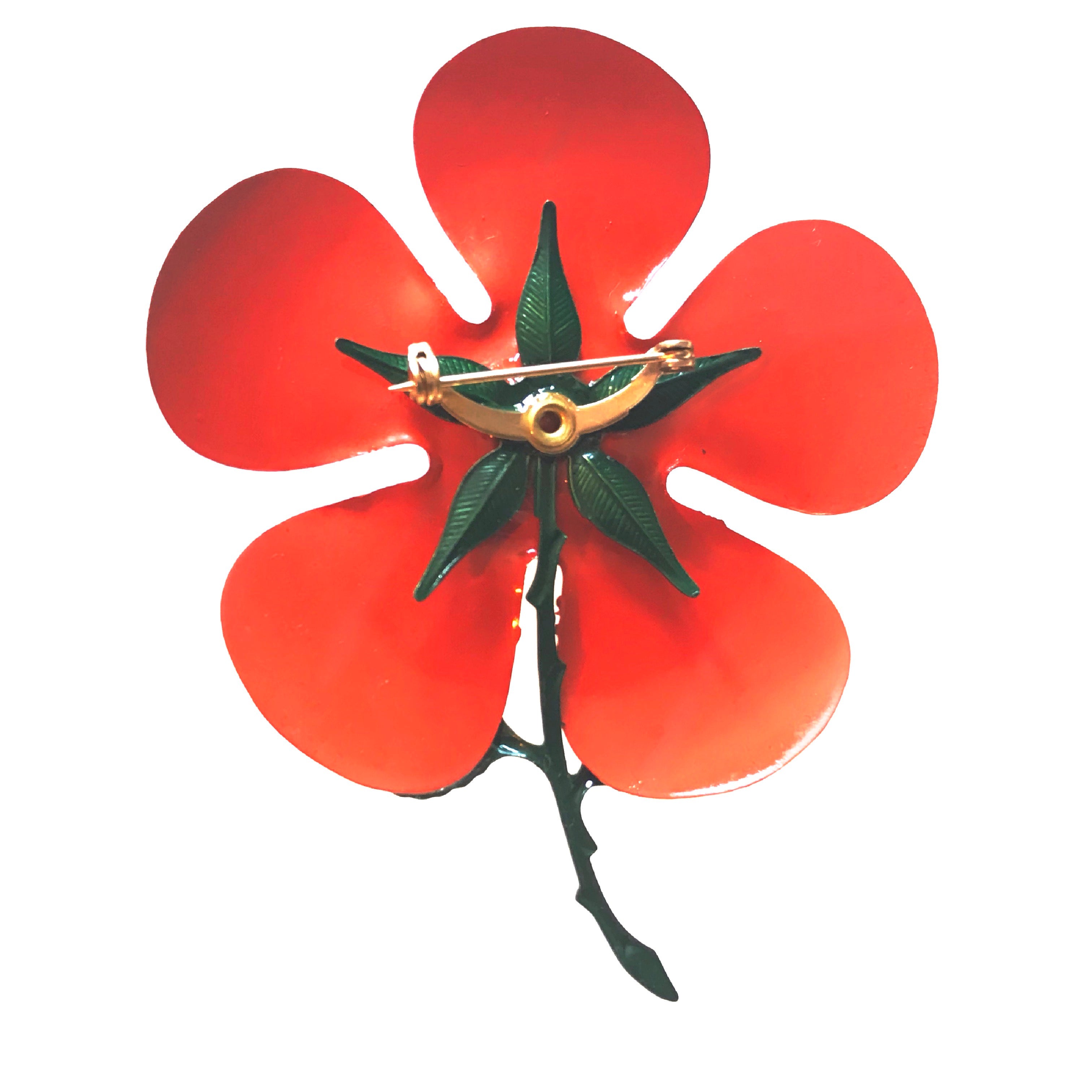 Enamelled Flower Brooch