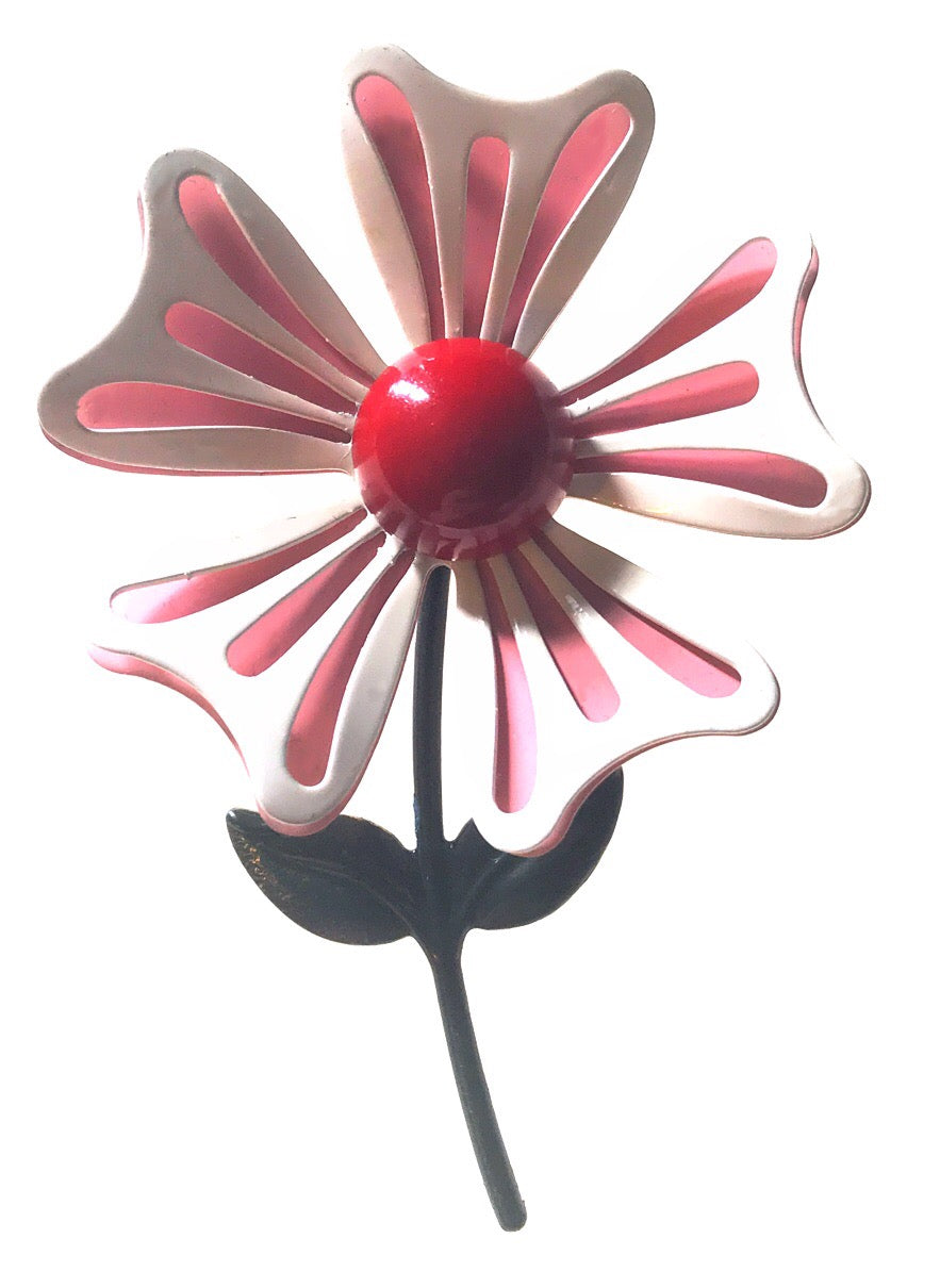 Enamelled Flower Brooch