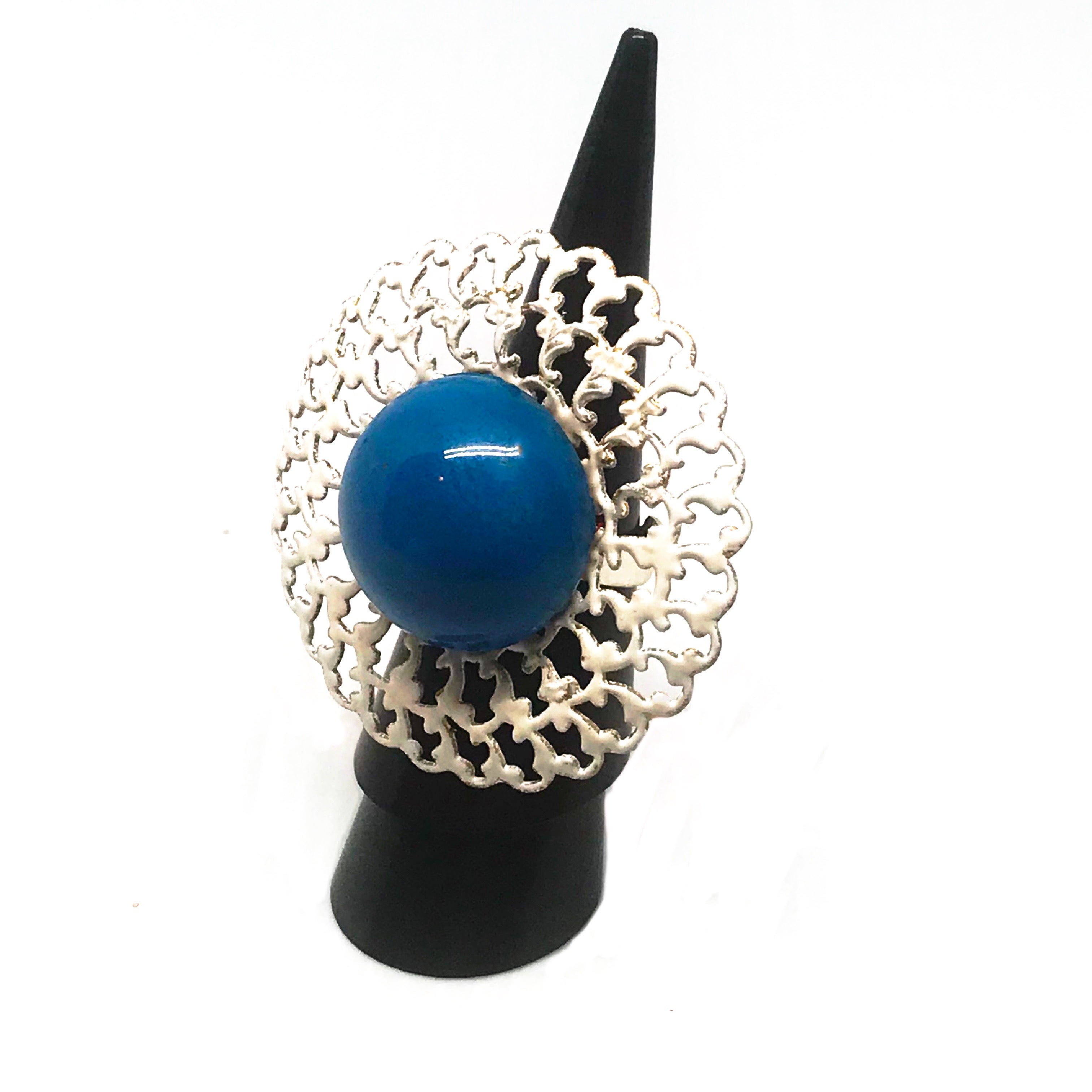 Enamelled Flower Ring