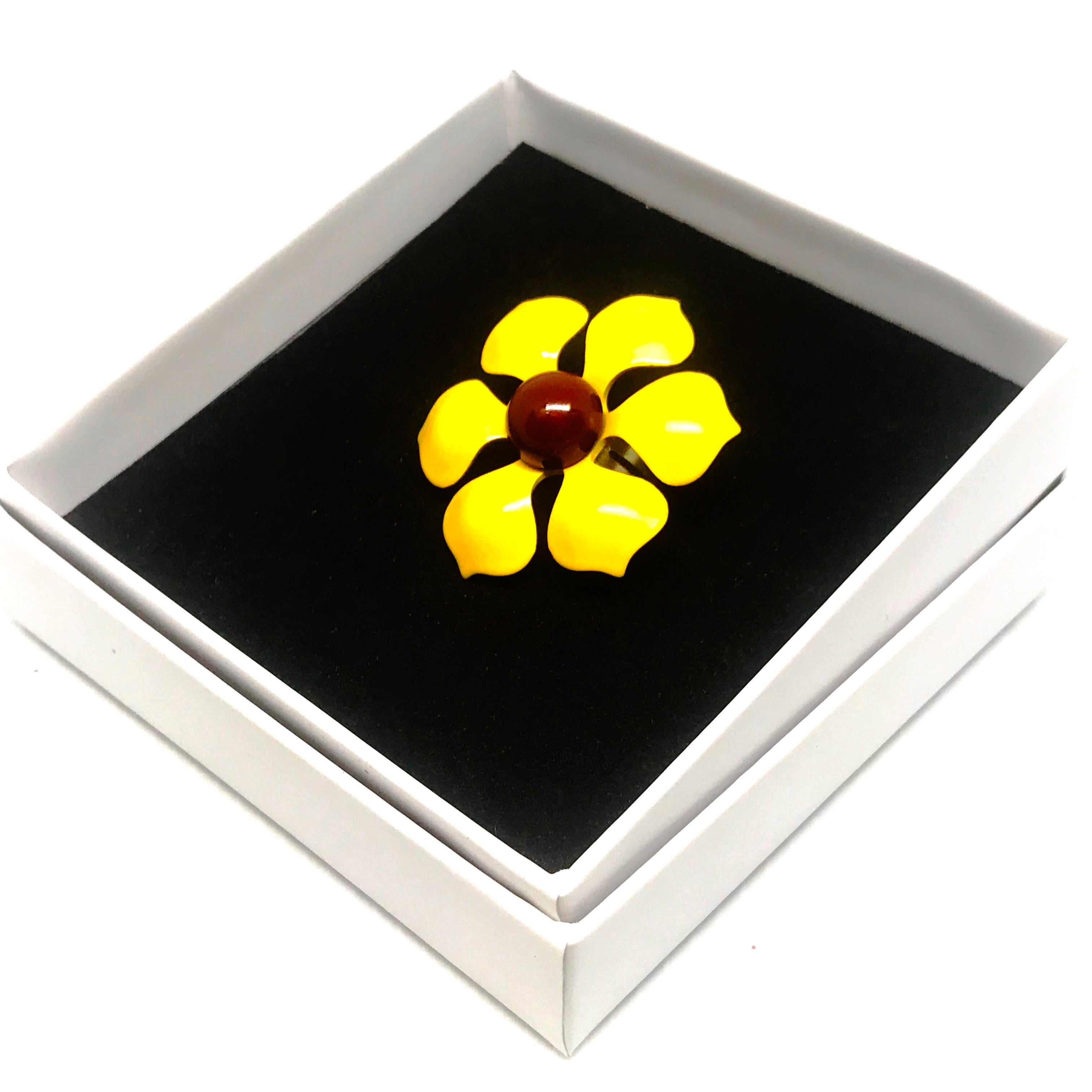 Enamelled Flower Ring