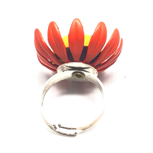 Enamelled Flower Ring