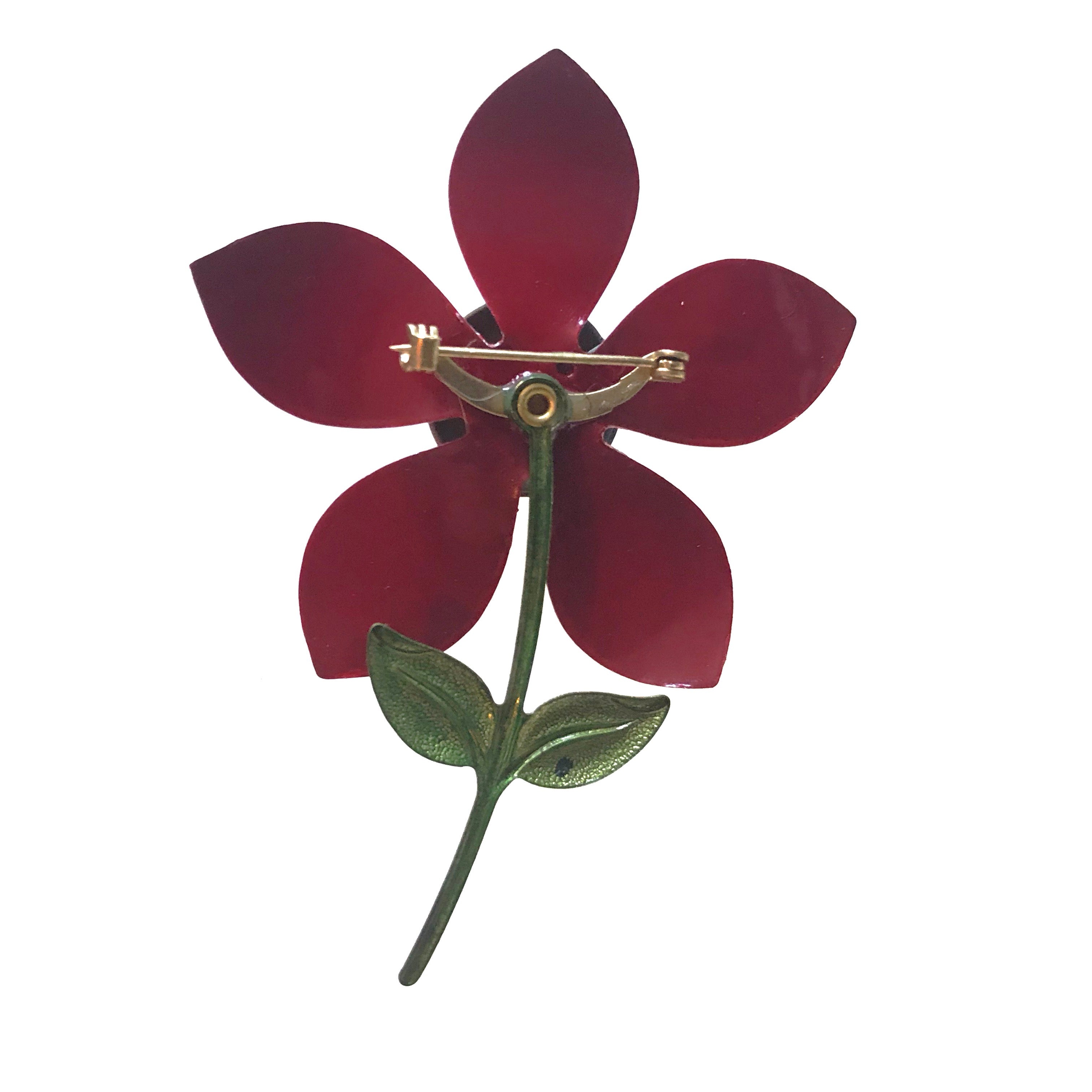 Enamelled Flower Brooch