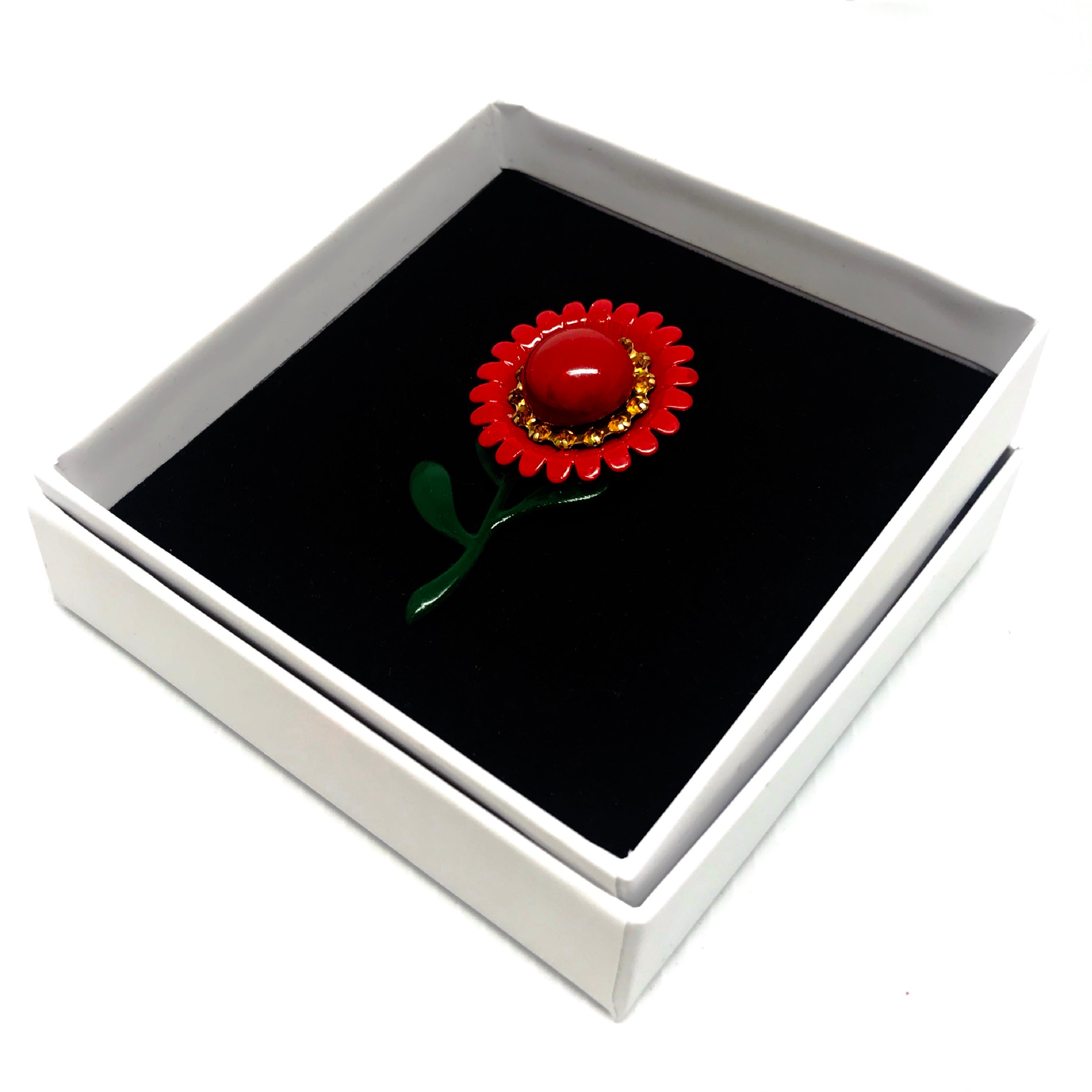 Enamelled Flower Brooch