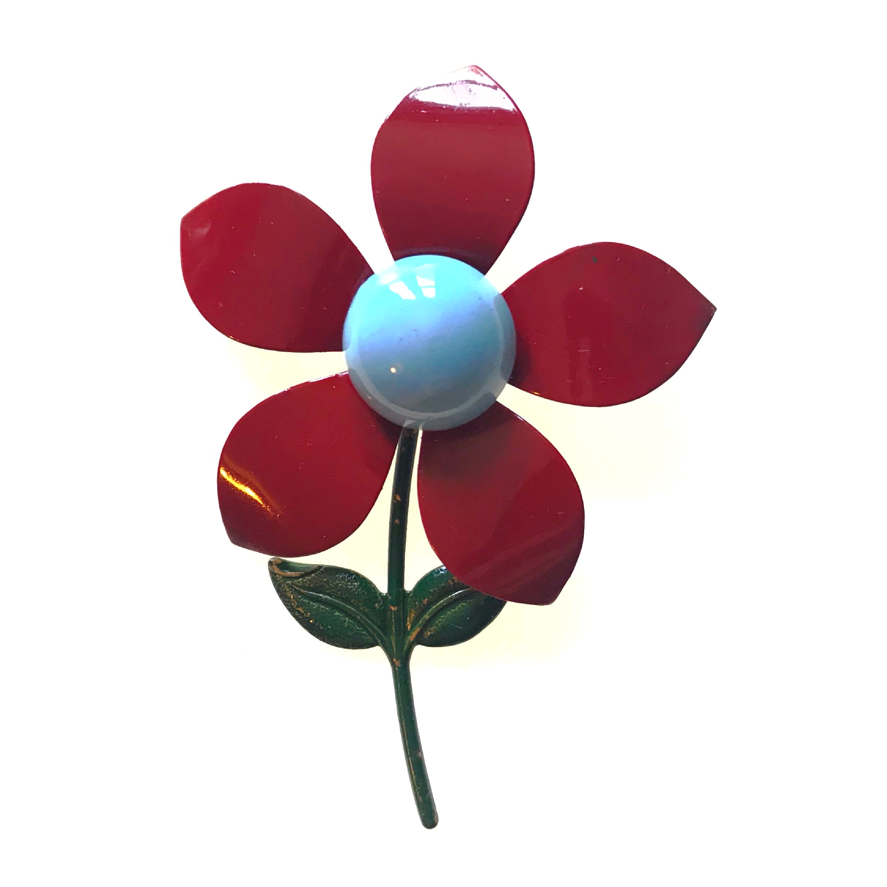 Enamelled Flower Brooch