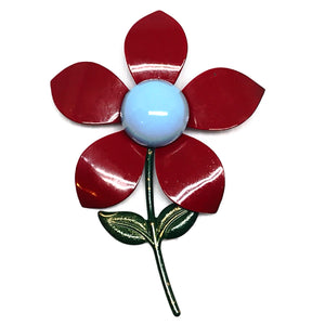 Enamelled Flower Brooch